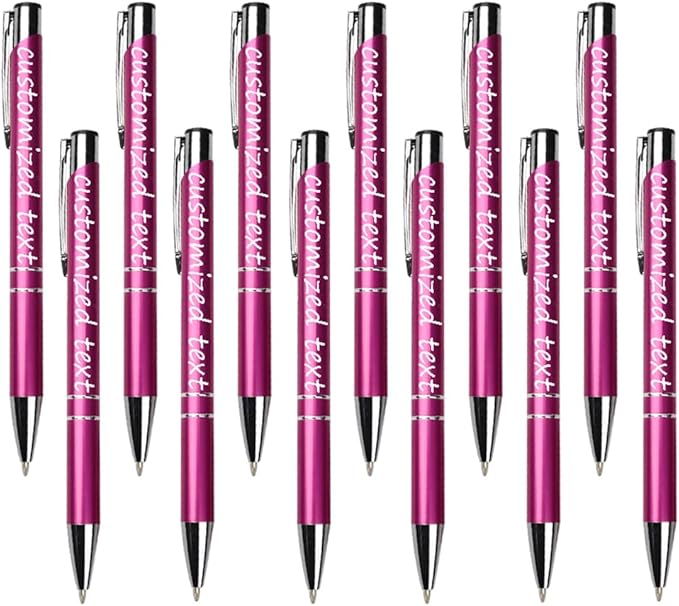 Yucold Customized ballpoint pens in bulk, personalized ballpoint pens with free engraving, for use in companies, enterprises, graduation anniversaries (Rose pink,26)
