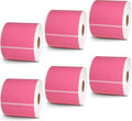 BETCKEY - 3" x 5" Multipurpose & Large Shipping Labels Compatible with Zebra & Rollo Label Printer,Premium Adhesive & Perforated[Pink, 6 Rolls, 2100 Labels]