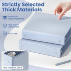 SUNEE 3 Ring Binder 1.5 Inch 1 Pack, Clear View Binder Three Ring PVC-Free (Fit 8.5x11 Inches) for School or Office Supplies, Haze Blue