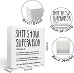 Supervisor Gifts for Women Funny Office Decor, Sarcastic Wooden Box Sign, Home Farmhouse Table Shelf Desk Decor Accessories, Boss Gifts Thank You Farewell Appreciation Gifts for Coworkers Mentor