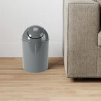 Umbra 1.25 Gallon Mini Waste Can with Removable Swing-Top Lid - Small Garbage Bin for Kitchen, Bathroom, Bedroom, Office - Compact Trash Can Fit Under Tables & Counters - Dark Grey