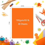 Cream White Cardstock 40 Sheets 8.5 x 11 Inches, 180gsm/65lb Construction Paper, Colored Card Stock Paper Bulk for Printing, DIY, Office & School, Scrapbooking, Crafts