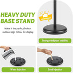 RedChili Floor Standing Sign Holder Stand for 8.5x11 Inches Poster or Chalk Board, Pedestal Sign Holder with Snap Open Frame 8.5" x 11",360° Rotation, Outdoor Indoor Standing Display Sign Holders for Advertising (Black, Round Corner)