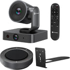4K Conference Room Camera System, AI Auto-Tracking PTZ Camera 15x Zoom(3x Optical) with Bluetooth Speakerphone Set, 120° Wide-Angle, 16-Foot Mic Pickup, for Zoom YouTube Teams OBS and More
