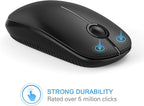 VssoPlor Wireless Mouse, 2.4G Slim Portable Computer Laptop Mouse with Nano Receiver Quiet Silent Optical Mice for Notebook, PC, Laptop, Computer-Black