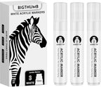 BIGTHUMB Thick White Jumbo Poster Markers: 3 Pcs 15mm Wide Tip Large Acrylic Paint Pens Big Permanent Markers Calligraphy Marker for Rock Painting, Sign, Canvas, Glass, Wood, Ceramic