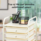 Giantex 10 Drawer Rolling Storage Cart Scrapbook Paper Office School Organizer (Beige+Yellow+Grey)