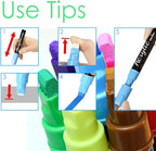 VIANZE Jumbo 12Colors Markers, Acrylic Paint Pens, 10mm Felt Tip Jumbo Poster Markers,Waterproof and Permanent Paint Pens, for Rock Wood, Fabric, Ceramic,Posters Art Paintings