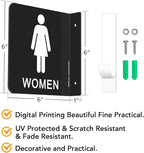 Faittoo Restroom Sign, Bathroom Signs, (4 Pack) 6 x 6 Inches Acrylic Sign, for Office or Business Bathroom and Toilet Door or Wall Decor, Indoor Outdoor Use (Men and women Set)