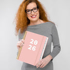 2026 Planner - Planner 2026 from January 2026 to December 2026 with 12 Monthly Tabs, Flexible Cover, Inner Pocket, 8.5" x 11", Pink-A