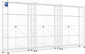 ALANNG 40" W Foldable 5-Tier Storage Shelves with Wheels, Adjustable & Removable Metal Rack, Heavy Duty Rolling Organizer for Kitchen, Garage, Closet, Pantry, and Office (White,3 Pack)