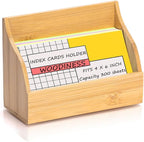 SHIQIKEJIPTY 4x6 Wood Index Card Holder Wooden Index Card Box Cards Display Stand Notecard Box Business Cards Organizer Post Cards Case for Business Desk Office Home School Capacity 300 Sheets