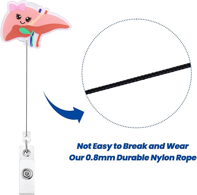 Funny Liver Nurse Badge Reel | Cute Retractable ID Card Hepatologist Badge Holder | Name Tag Medical Work Badge Clip for Hepatobiliary Transplant Surgeon Gastroenterologist RN PA NP Pediatric Doctor