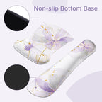 MOSISO Desk Mat Keyboard Mouse Pad Set, Large Gaming Mouse Pad&Keyboard Wrist Rest&Mousepad with Wrist Rest&Coaster, Ergonomic Non-Slip Home Office Mousepad with Memory Foam, Purple