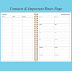 Daily Planner Undated - A5 To Do List Notebook Hourly Schedules, Spiral Appointment Planner for Women and Men, PVC Hardcover, Inner Pocket, Elastic Closure, 5.8" x 8.3", Blue Watercolor