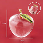 H&D HYALINE & DORA H&D Unique Crystal Apple Figurine Paperweight,Art Glass Apple Collectible Figurines Best for Lucky Christmas Eve Gifts/Great Wedding Decor Gifts