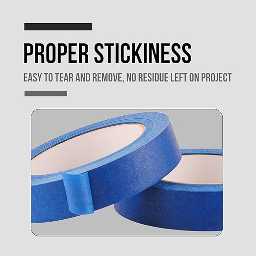 Lichamp Blue Painters Tape 1 inch, 20 Pack Blue Masking Tape Bulk Multi Pack, 1 inch x 55 Yards x 20 Rolls (1100 Total Yards)