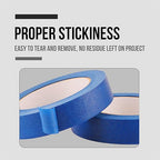 Lichamp Blue Painters Tape 1 inch, 20 Pack Blue Masking Tape Bulk Multi Pack, 1 inch x 55 Yards x 20 Rolls (1100 Total Yards)
