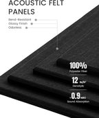 Fluxynara Large Felt Bulletin Board 36" x 24" Cork Board Alternative-6 Pack with 40 Safe Removable Adhesive Tabs, Cork Boards for Walls Cork Board for Home Office Classroom Pin Board - Black