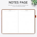 KUMEER Check Register – Elegant Check Registers for Personal Checkbook with Check & Transaction Registers, Hardcover Checkbook Log 5.2x7.6" (Brown)