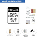 HBXNZ Main Entrance Enter Here Sign Security Street Road Metal Tin Sign Wall Decor 8X12 Inches