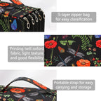 Vomgomfom Colored Pencil Case - 252 Slots Pencil Holder with Zipper Closure Twill Fabric Large Capacity Pencil Case for Watercolor Pens or Markers, Pencil Case Organizer for Artist (Black)