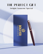 BOCIYER samurai Fountain Pen Set,Hand Polished Medium Nib,Calligraphy Nib(Bent Nib),Includes 8 Ink Cartridges,Ink Refill Converter*2 And Gift Box,Best Pen Gift Set for Men & Women(Dark red)