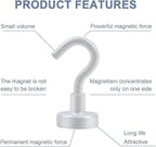 DIYMAG Magnetic Hooks, 30Lbs Strong Heavy Duty Cruise Magnet S-Hook for Classroom, Fridge, Hanging, Cabins, Grill, Kitchen, Garage, Workplace and Office Etc, (10 Pack-White)