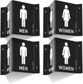 Faittoo Restroom Sign, Bathroom Signs, (4 Pack) 6 x 8 Inches Acrylic Sign, for Office or Business Bathroom and Toilet Door or Wall Decor, Indoor Outdoor Use, Black (Men and women Set)