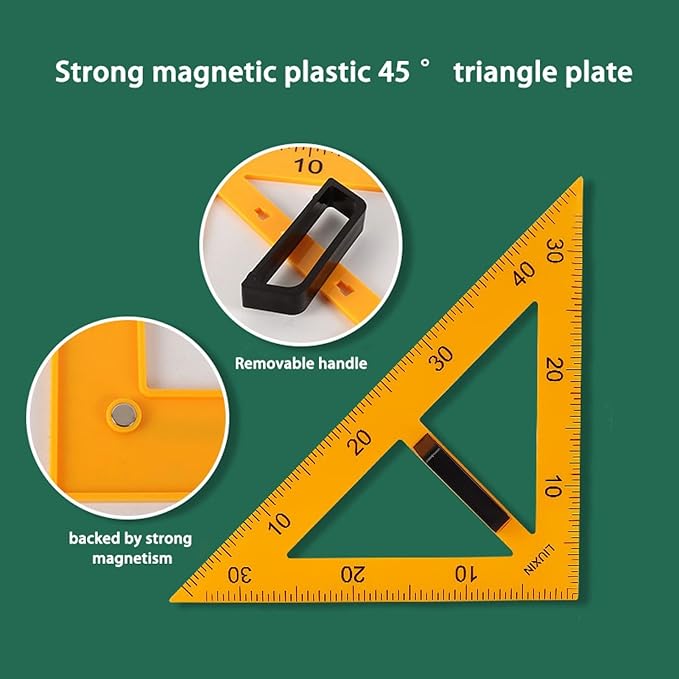 Magnetic Geometry Tool, School Supplies Protractor Compass Set, Teacher Board Protractor Multi Purpose Kit, Math Tool Teaching Aidsprotractor Set, 5 Pcs