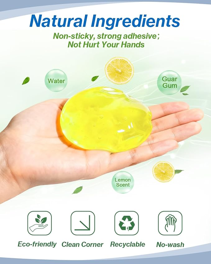 ALLGUO Car Cleaner Gels 4 Pack, Universal Dust Cleaner Putty Cleaner Slime, Cleaning Gel for Interior Detailing PC Keyboard, Auto Detailing Tools Car Cleaning Supplies Gift for Men Women, 320g