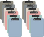 Zoenley A4 Plastic Clipboard Set of 12, Morandi Colorful 12.5 x 9 Letter Size for Classroom, Students, Teacher, Nurse, 8.5 x 11 Clip Board with Low Profile Black Clip, Office & School Supplies