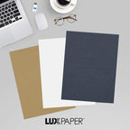 LUXPaper 8.5" x 11" Cardstock | Letter Size | Nautical Blue Linen | 100lb. Cover | 500 Qty