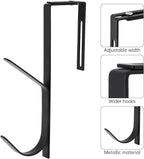 HOJLKLD 4 Pack 6.1 inch Double Coat Hooks,Thick Cubicle Wall Coat Hook,Metal Over The Panel Double Hook Adjusted to Fit 1.37 to 3.7 Inch Thickness Panels for Wall Panel (6.1 inch, Count, 4)