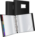 Uquelic 50-Pocket Binder with Plastic Sleeves for Letter/A4 Size(11" x 8.5"), Document Binder Organizer for Papers, Certificates and Artwork, Colorful PP Divider Pages for Presentation (2 Pack)