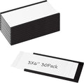 Realth C Channel Magnetic Label Holders 30 Pack 3'' x 6'' with Paper Inserts and Clear Plastic Protectors, Magnetic Data Card Holders File Cabinet Labels for Metal Racks and Shelves