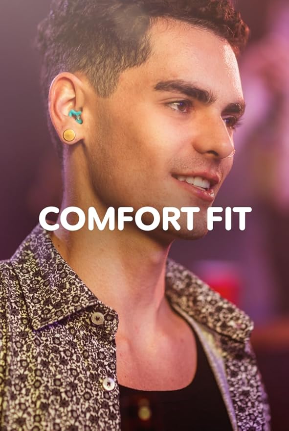 CURVD Live Stylish High-Fidelity Concert Earplugs for Live Events up to 14 dB Noise Reduction, 5 Tip Sizes & Carry Case