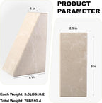 Marble Bookends for Heavy Books, Decorative Book Ends for Shelves, Durable and Heavy-Duty Stone Bookends for Hardback Book & CDS, Unique Book Stopper & Holder, New Jura Beige-Vein, Set of 2