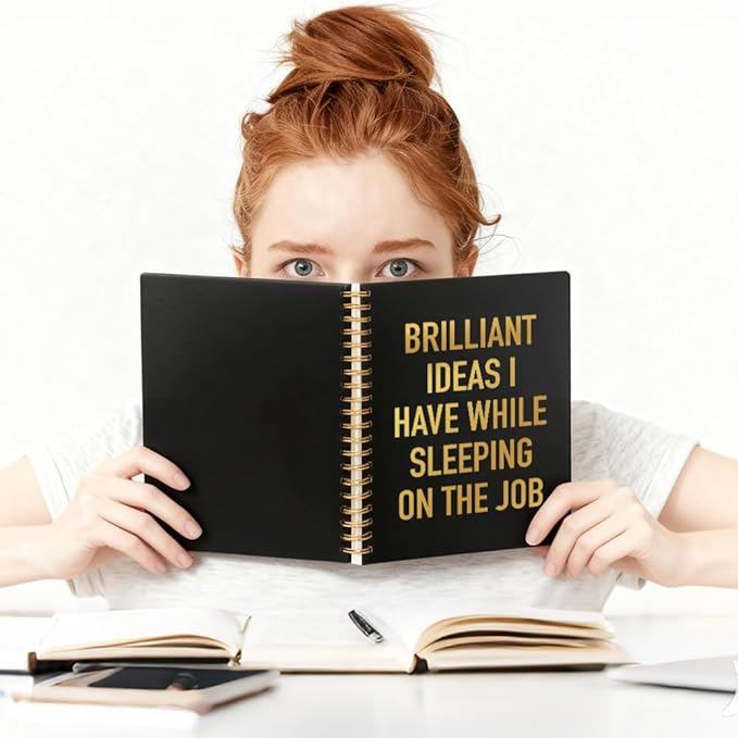 Vgrti Brilliant Ideas I Have While Sleeping on The Job Spiral Notebook, Funny Sarcastic Work Notebook for Office, Work Humor Gifts New Job Gifts for Women Men Coworker Employee Colleague Boss Staff