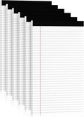 White Legal Pads 8.5 x 14, 6 Pack Wide Ruled Legal Notepads, White Note Pads 8.5 x 14 Writing Pads, Notebook Paper 8.5x14, Lined Tablets Notebook Pads of Paper, 70 GSM White Paper, 30 Sheets/Pad