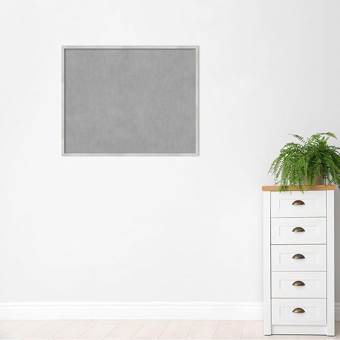 Amanti Art Silver Framed Magnetic Board 33x41 X-Large Vision Board for use with Magnets, 100% Metal Sheet to Display Items as Office Decor or for Home Organization in mudroom, Kitchen or Kids Room