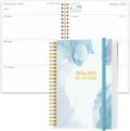 2026-2027 Planner - 18 Months Weekly & Monthly Planner from January 2026 - June 2027, Spiral Notebook 2026-2027 with Elastic Closure, Inner Pocket, Medium 5.8" x 8.3", Blue Watercolor