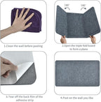 Vuzvuv Dark Grey 28"x16" Large Cork Board with 50 Push Pins & Sticky Notes, Self-Adhesive Bulletin Board for Wall, Felt Pin Vision Board for Paste Notes,Schedules Offices Home