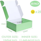 PHAREGE 12x9x4 inch Gift Shipping Boxes Bulk 20 Pack Green, Tab Lock Tuck Top Mailing Boxes for Packaging Small Business, Medium Cardboard Mailer Boxes for Wrapping Present