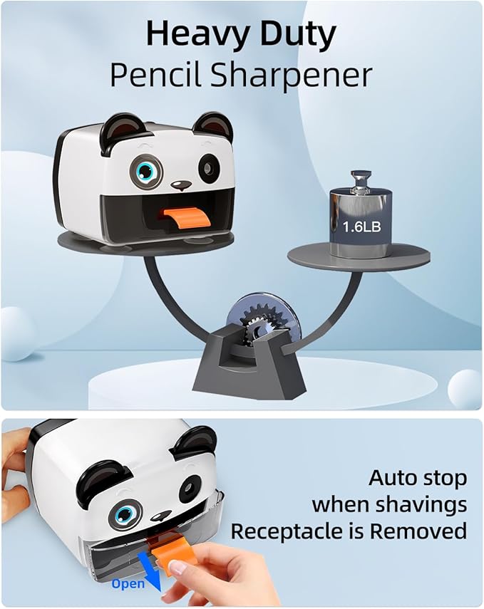 ZMOL Heavy Duty Electric Pencil Sharpener for Classroom, Auto-Stop Cute Pencil Sharpener Plug in for Kids for No.2 / Colored Pencil Sharpeners Plug in