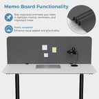 MORDEER 47.2" Privacy Desk Divider Panel, Acoustic Divider Panels for Office, Clamp-on Cubicle Office Room Dividers, Easy Assemble, Dark Grey