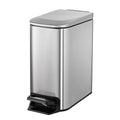 Cesun Small Bathroom Trash Can with Lid Soft Close, Step Pedal, 6 Liter / 1.6 Gallon Stainless Steel Mini Garbage Can for Office, Outdoor Trash Bin with Removable Inner Bucket (Silver)