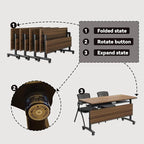 Folding Conference Table On Wheels Conference Room Table,Flip Top Mobile Office Training Table,Foldable Conference Training Senimar Room Tables,Rolling Meeting Table With Silent Wheels(6pack47in) ﻿