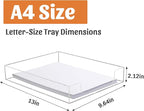 AZFUNN Acrylic Letter-Size Tray, Sturdy Heavy-Duty Clear Printer Paper Tray, Single-Tier Stackable File Storage Organizer for Office Home (1, Clear)