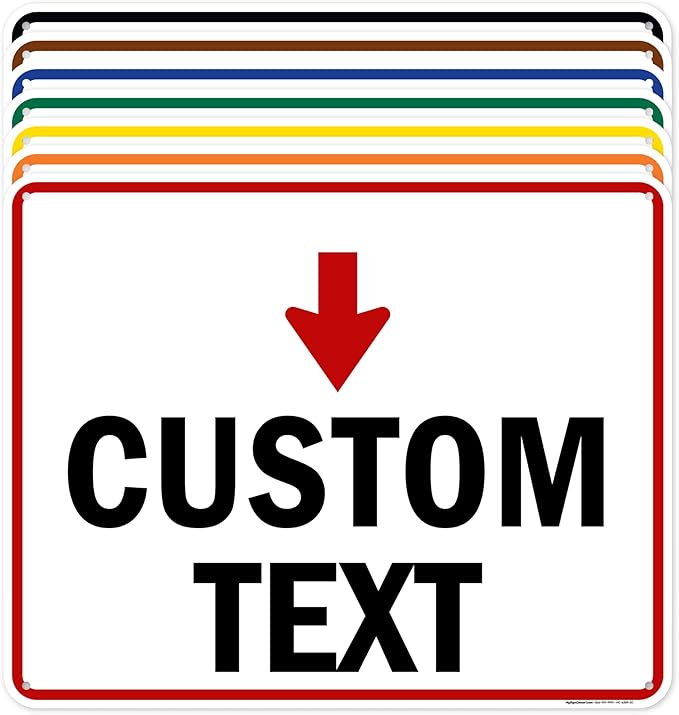 Custom Arrow,Custom Directional Sign, Down Arrow,24x30 Inches, 55 mil thick HDPE (high density polyethylene) Made in USA by My Sign Center